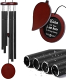 Sympathy Wind Chimes for Outside, LUNSY Memorial Wind Chimes for Loss of Loved One, Wind Chimes Outdoor Clearance with Photo Frame & Hook, Memorial Gifts for Loss of Mother, Patio Decor (32Inch)