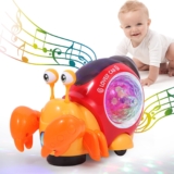Kopolos Crawling Crab Baby Toy, Crawling Toys for Baby, Walking Tummy Time Crab Toy, Dancing Early Learning Educational Toys, Interactive Musical Light up Moving Toys for Toddler Baby