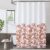Metro Parlor Red Orange Fabric Shower Curtain 70×84 Inch, Floral Decor Printed on White Waffle Water Resistant Liner, Bathroom Hotel Spa Washable Bath Curtain