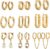 9 Pairs Gold Chunky Hoop Earrings Set for Women, 14K Gold Plated Twisted Huggie Hoop Earring Hypoallergenic, Lightweight Thick Open Hoops Earrings Jewelry Gifts.