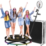 360 Photo Booth 100cm with Flight Case + Extra Battery Logo, FUTOBOOZ 360 Video Camera Booth Selfie Platform App Control Slow Motion for 3-5 People