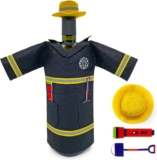 WJPOPHN Firefighters Gift – Felt Wine Gift Bag with Fire Department Logo, Perfect for Wine Lovers and Firefighters(Firefighter)