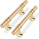 OYX 12Pack 3inch Cabinet Handles Gold Drawer Pulls, Brushed Brass Handles for Cabinets and Dresser Drawers Gold Drawer Handles 3″ Hole Centers Gold Bathroom Hardware