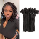 Loc Extension Human Hair 8 inch 0.4cm Width 100% Permanent huamn hair Dreadlocks Extension Can Be Dyed Bleached Curled Handmade loc Extension for Men Women
