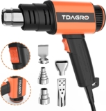 TDAGRO Heat Gun 1600W, Dual Temperature Selection with 5 Nozzles 572℉& 1112℉, Cordless Heat Gun Fast Heating for Shrink PVC Tubing/Wrapping/Crafts, Epoxy Resin, Sticker Remover and Stripping Paint