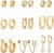 9 Pairs Gold Chunky Hoop Earrings Set for Women, 14K Gold Plated Twisted Huggie Hoop Earring Hypoallergenic, Lightweight Thick Open Hoops Earrings Jewelry Gifts.