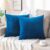 Set of 2 Throw Pillow Covers 16×16, Blue Throw Pillow Covers, Decorative Velvet Pillow Covers, Solid Cushion Throw Pillows for Couch Living Room Sofa Bedroom Car, Navy Blue, 16×16 Inches (No Insert)