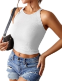 LUYAA Women’s Sexy Cropped Tank Tops Ribbed Stretch Basic Tops