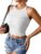 LUYAA Women’s Sexy Cropped Tank Tops Ribbed Stretch Basic Tops