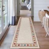 Pauwer Boho Runner Rugs for Hallway 2×6 Washable Runner Rug Farmhouse Kitchen Rug Runner Vintage Laundry Rug Runner Non Slip Entryway Rug Runner Low Pile Carpet Runner for Hallway Entryway Kitchen