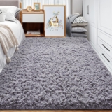 Area Rugs for Bedroom Living Room: 4×6 Super Soft Fluffy Shaggy Plush Fuzzy Rugs Carpet for Kids Girls Baby Nursery Dorm Room Teen Room Decor Grey