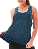 SILKWORLD Workout Tops for Women Racerback Tank Tops Yoga Shirts Athletic Running Open Back Workout Tops for Women