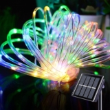 LIGHTNUM Solar Rope Lights Outdoor Waterproof LED Solar Tube Lights 33FT 100LED Multicolor Rope Lights Solar Powered Tube Fairy String Lights for Pool Tree Garden