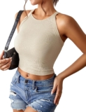LUYAA Women’s Sexy Cropped Tank Tops Ribbed Stretch Basic Tops