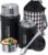 KOPOK Thermoses for hot food, soup thermoses, Insulated Lunch box Container Hot Food Jar Stainless Steel Vacuum Bento with Spoon for Office Travel Outdoors (Black(2 Pack))