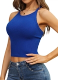 LUYAA Women’s Sexy Cropped Tank Tops Ribbed Stretch Basic Tops
