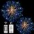 LIGHTNUM 2 Pack Firework Lights LED Battery Operated Starburst Lights Outdoor Copper Wire 8 Mode Dimmable Lights with Romote Control Starburst Christmas Lights for Home, Patio