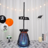 QLEKEY Halloween Lighted Witch’ Broom, Creepy Moving for Halloween Party Indoor Decorations Home