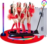 ZANOGI 360 Photo Booth Machine with Battery Pack&APP for Parties,100cm Slow Motion Camera Booth for 5 People with Deluxe Suit&Custom Magnetic Logo, Control by Remote or APP,39.4″-Al Alloy Flight Case