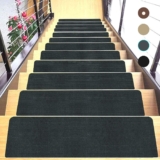 JAYFAN Stair Treads for Wooden Steps Indoor Stair Treads Rugs Anti Slip Stair Treads 8.6″ X 27.2″ (15-Pack) Carpet for Stairs Runner Non Slip Carpet Mat Rugs Spiral Staircase kit for Elder and Kids