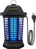 GOOTOP Mosquito Zapper, Bug Zapper Outdoor, Electric Bug Zapper, Fly Zapper, Mosquito Killer, 3 Prong Plug, 90-130V, Black