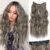 IMAGISM Halo Hair Extensions Invisible Wire Wave Hair with Adjustable Size Transparent Headband 4 Secure Clips Long Wavy Secret Hairpiece for Women Daily Use 20 inch(Medium Brown mix Ash Blonde)