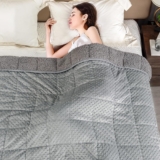 Kivik 20 lbs Weighted Blanket for Adult,Minky Fleece Weighted Throw Full Size,Plush Sherpa Heavy Throw for Relaxing Sleeping,Silver Grey 60×80 Inches