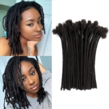 8 Inch 30 Strands 100% Real Dreadlock Extensions Human Hair Handmade Permanent Loc Extensions For Women/Men Can Be Dyed ,Curled And Bleached