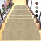 JAYFAN Stair Treads for Wooden Steps Indoor Stair Treads Rugs Anti Slip Stair Treads 8.6″ X 27.2″ (15-Pack) Carpet for Stairs Runner Non Slip Carpet Mat Rugs Spiral Staircase kit for Elder and Kids