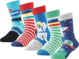 BISOUSOX Kids Fun Dress Socks Christmas Gift Socks Boys Girls Novelty Funny Crazy Shark Stripe Cute Dinosaur Socks for Kids