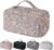 Misvivaus Large Capacity Makeup Bag for Women gift,Travel Portable Cosmetic bag,Leather Waterproof with Handle and Divider Open Flat Lay Organizer,Luxury Glittery Bag