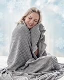 Wemore Cooling Blanket for Hot Sleepers, Summer Cool Blankets That Absorb Body Heat to Keep Cool on Hot Night, Ultra-Cool Lightweight Jacquard Blanket for Bed Sofa, Grey, Blanket Throw 51 X 60 Inches