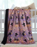 Donsonny Baby Blanket for Boys Girls Soft Minky with Double Layer Dotted Backing, Halloween Printed 30 x 40 Inch Receiving Blanket (Halloween Witch)