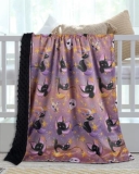 Donsonny Baby Blanket for Boys Girls Soft Minky with Double Layer Dotted Backing, Halloween Printed 30 x 40 Inch Receiving Blanket (Halloween bat)