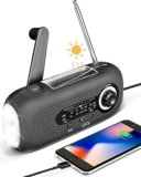 Bcom Emergency Weather Radio, USB Charging, Solar Power, 2000mAh Battery Operated and Hand Crank Radio, with SOS Alarm LED Flashlight, AM/FM/NOAA Radio