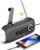 Bcom Emergency Weather Radio, USB Charging, Solar Power, 2000mAh Battery Operated and Hand Crank Radio, with SOS Alarm LED Flashlight, AM/FM/NOAA Radio