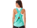 SILKWORLD Workout Tops for Women Racerback Tank Tops Yoga Shirts Athletic Running Open Back Workout Tops for Women